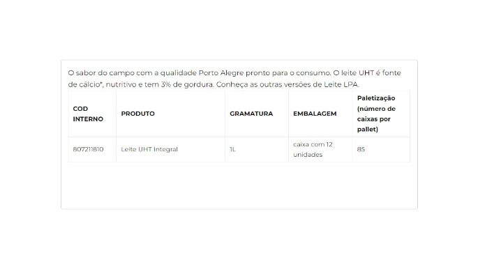 Leite UHT Integral cliente