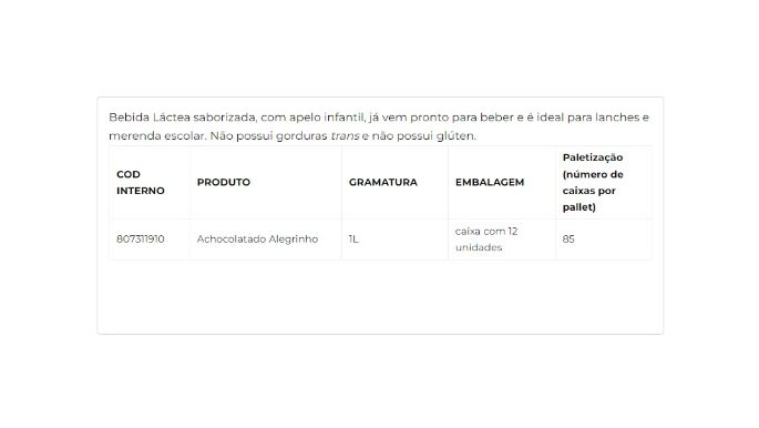 Bebida Láctea UHT sabor Chocolate 1L cliente