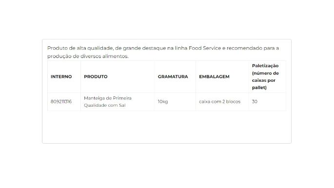 Manteiga de Primeira Qualidade com Sal 10kg cliente