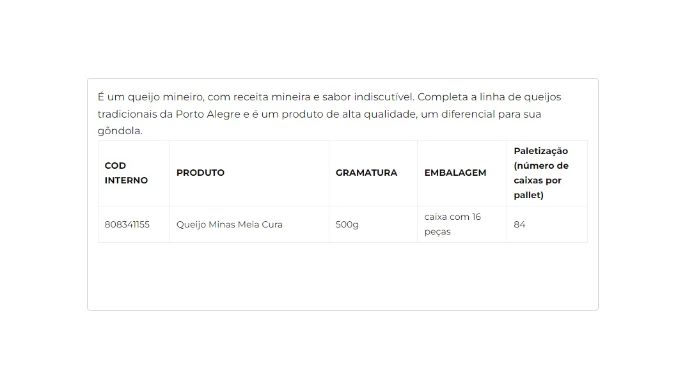 Queijo Minas Frescal 500g cliente